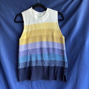 Nine West Cream and Yellow Knit Top